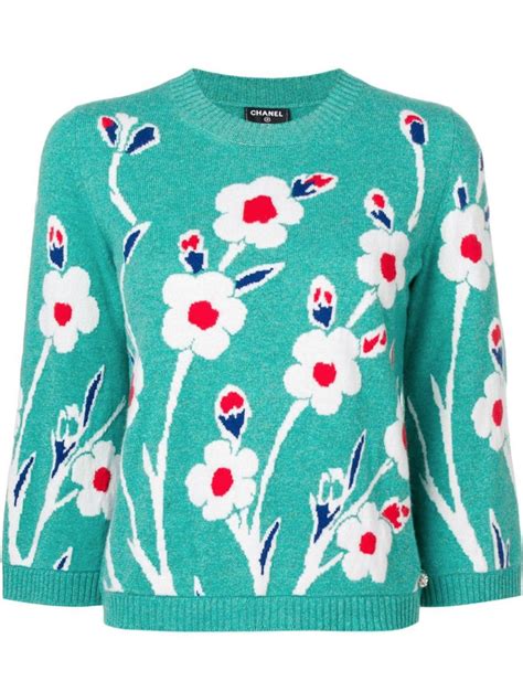 chanel boutique flower sweater|Chanel sweater vintage.